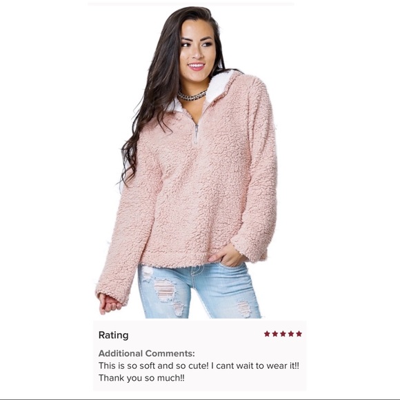 5⭐️Amazingly SOFT Zip Up Blush Sherpa Hoodie - Picture 8 of 8